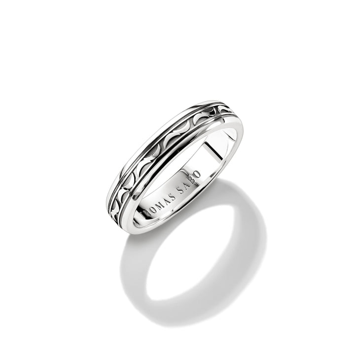 THOMAS SABO Band Ring with Engraved Pattern