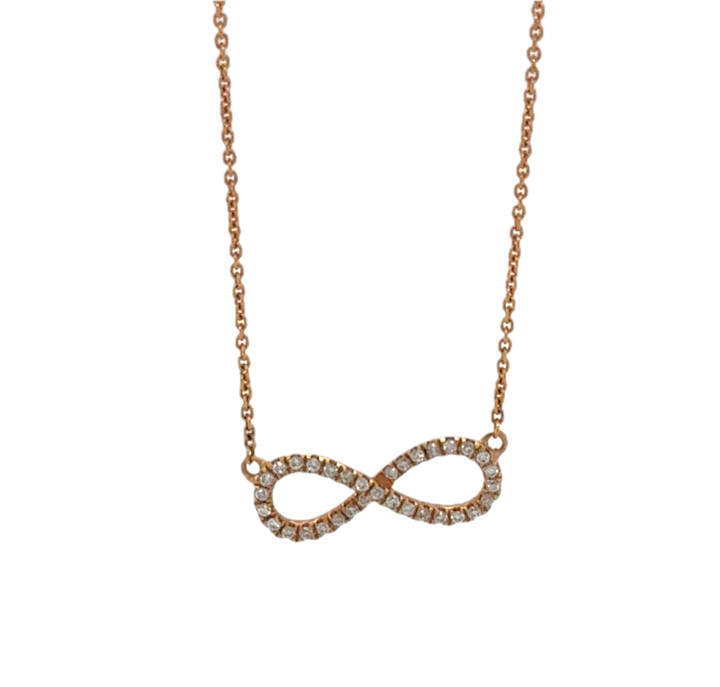 18k Rose Gold Infinity Diamond Necklace