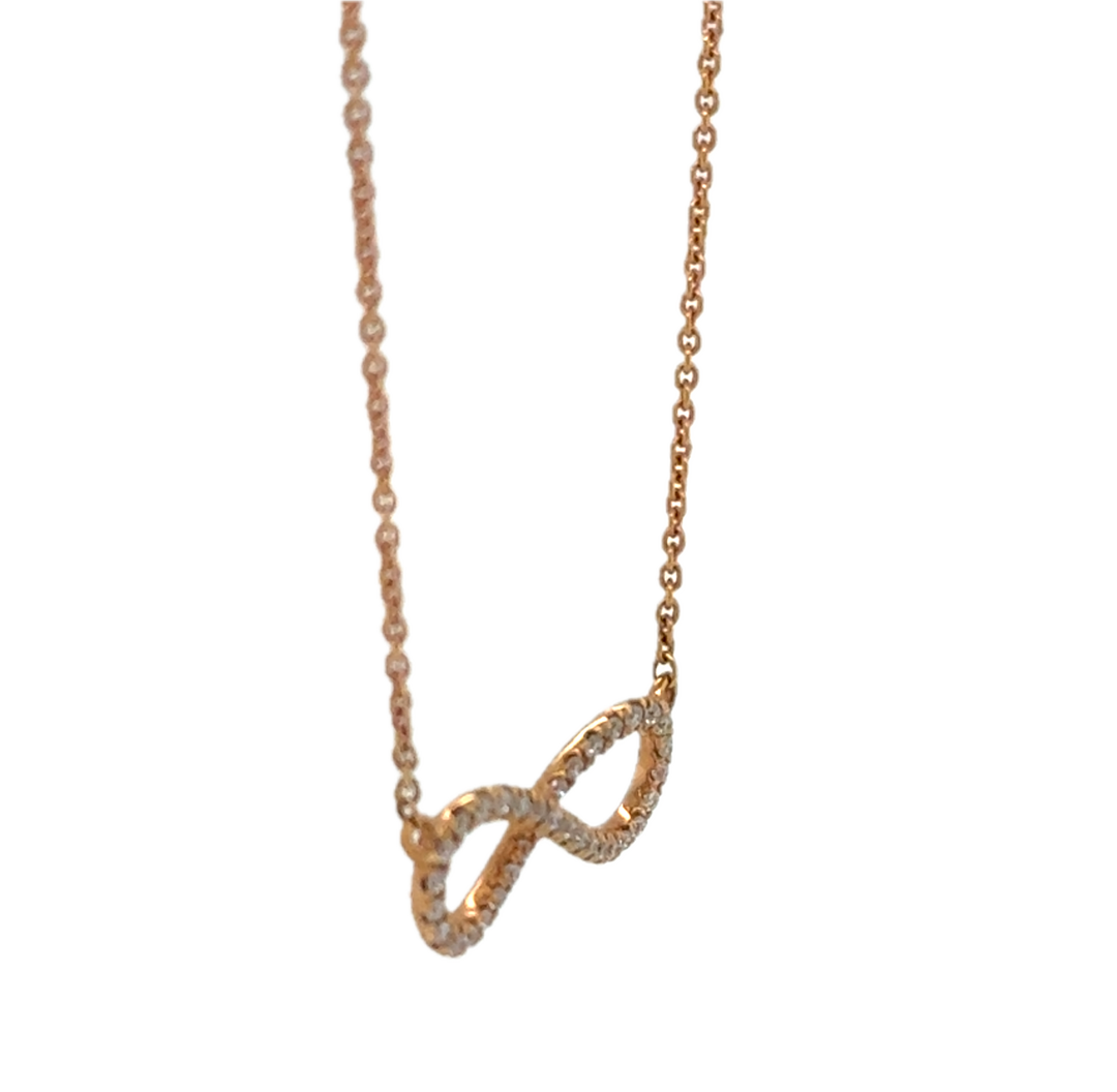18k Rose Gold Infinity Diamond Necklace