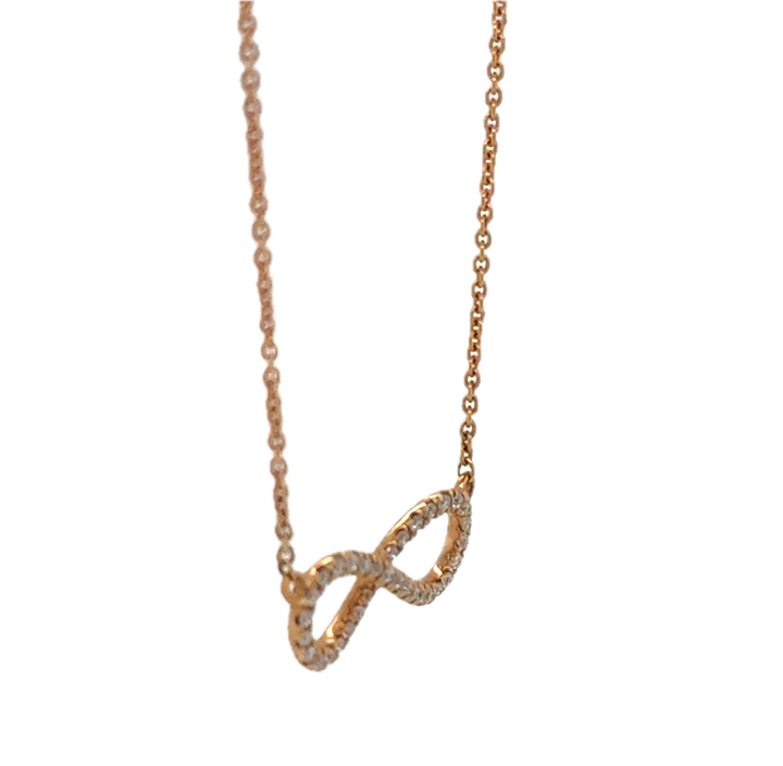 18k Rose Gold Infinity Diamond Necklace