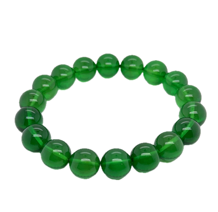 Baltic Amber Green Infused Ball Bracelet