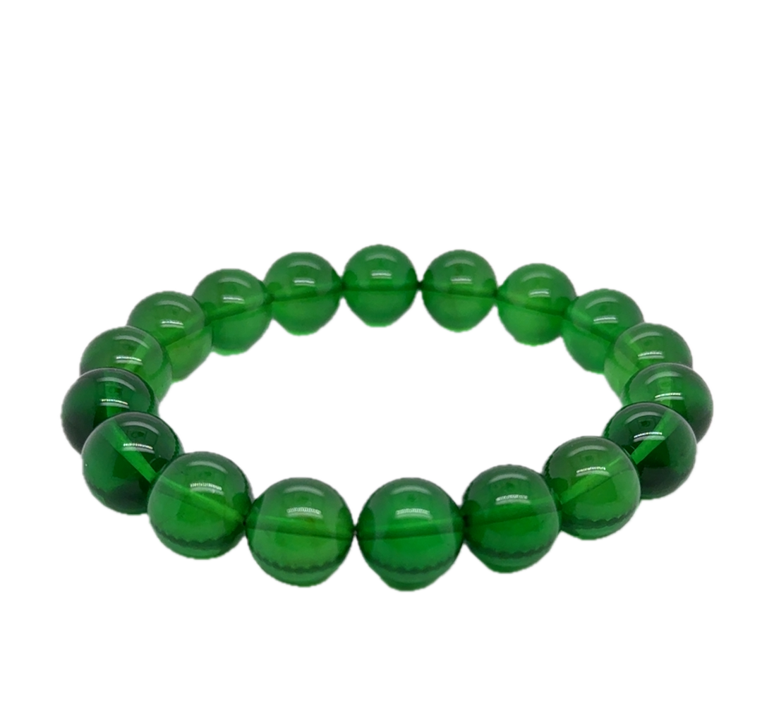 Baltic Amber Green Infused Ball Bracelet