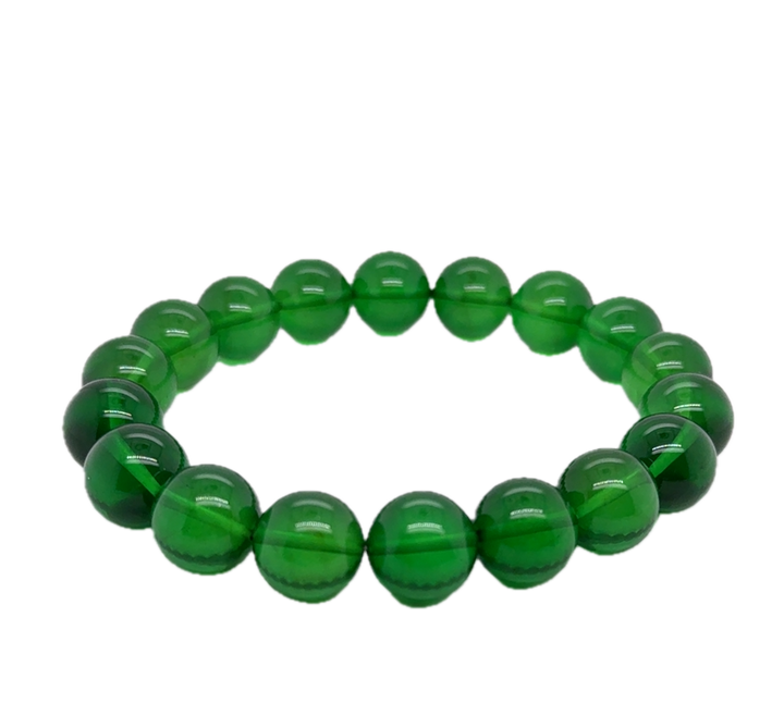 Baltic Amber Green Infused Ball Bracelet