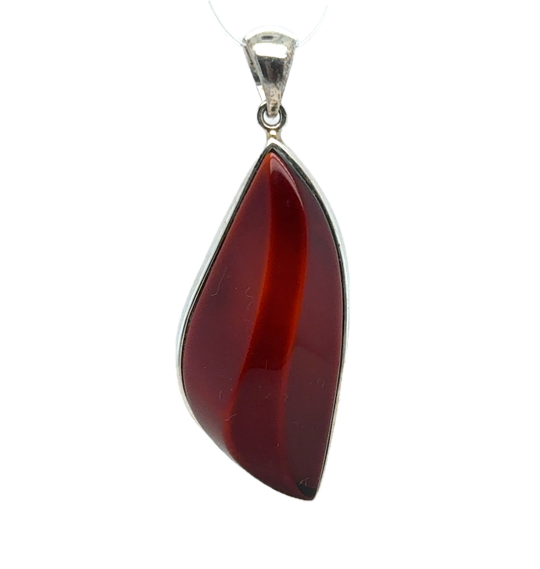 Sterling Silver Baltic Amber Drop Pendant