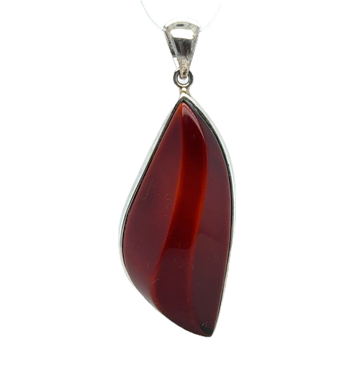 Sterling Silver Baltic Amber Drop Pendant