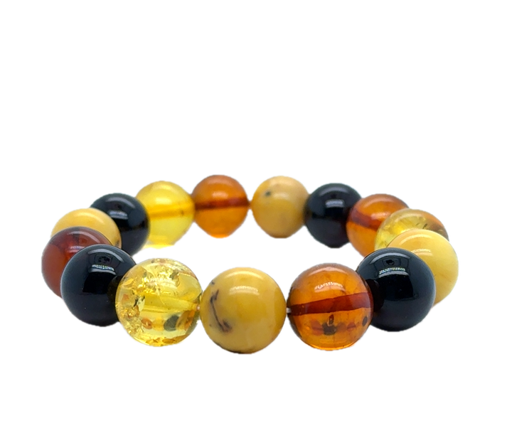 Baltic Amber Multi-Colour Stretch Bracelet