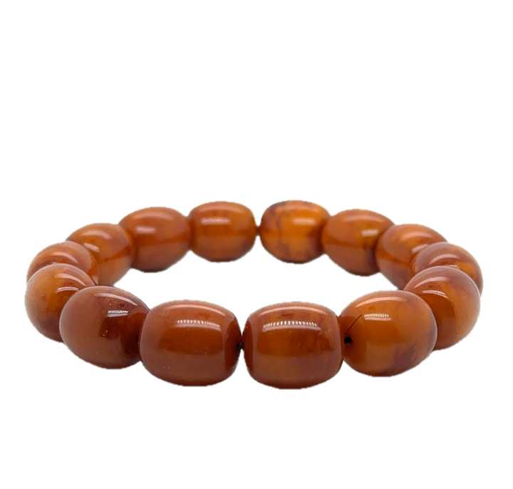 Baltic Amber Tan Beaded Stretch Bracelet