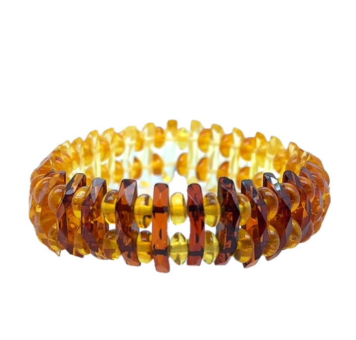 Baltic Amber Fancy Graduated Stretch Bracelet