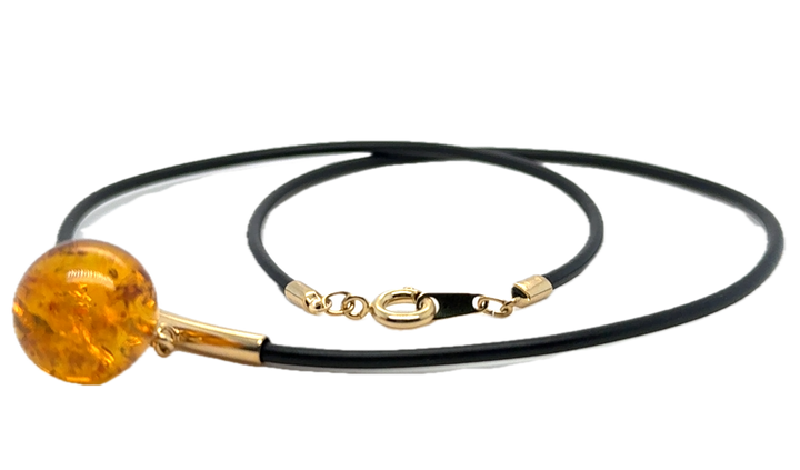 Baltic Amber On Black Cord Necklace