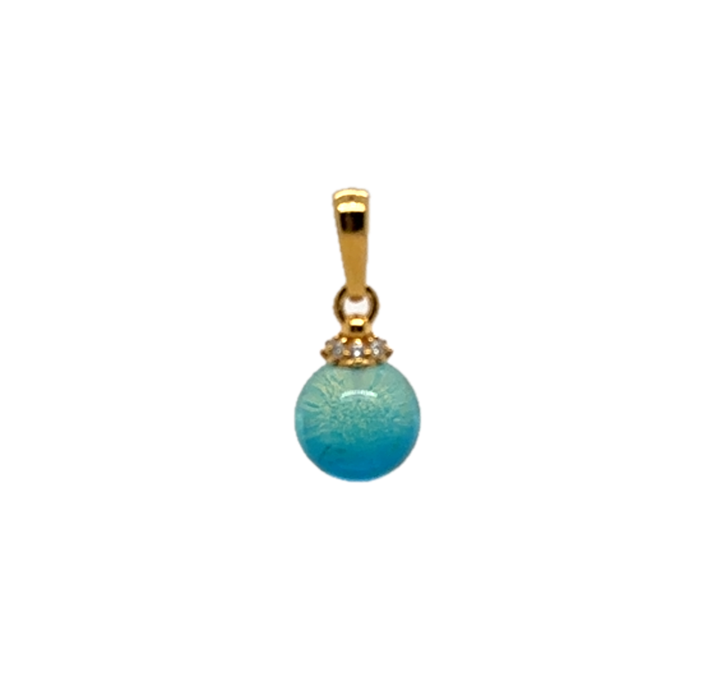 Gold Plated Blue Baltic Amber Small Pendant - B & S Lyncris Jewellers