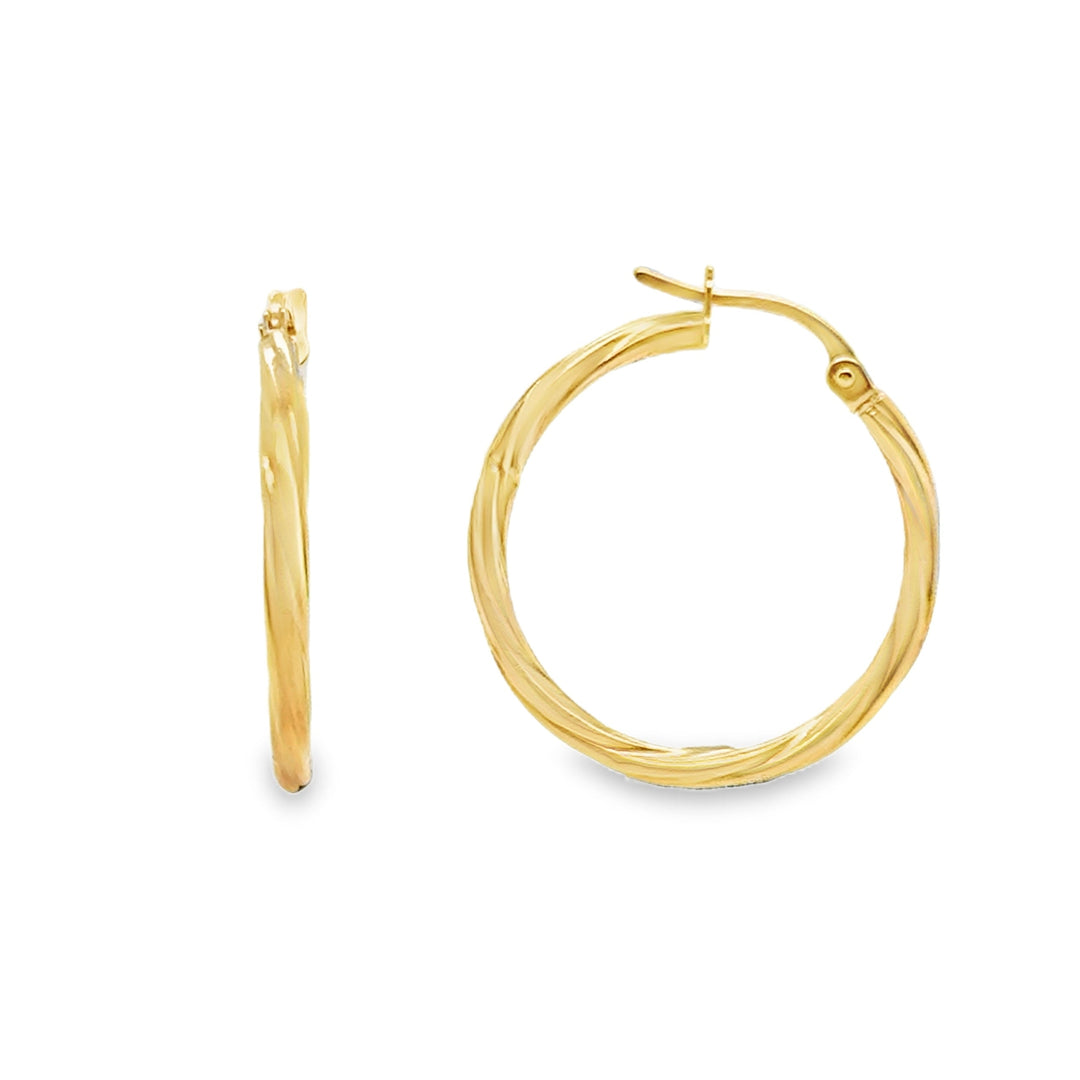 9ct Yellow Gold Twisted Hoop Earrings