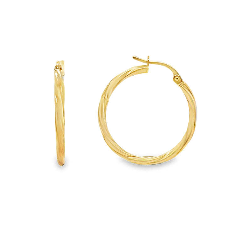 9ct Yellow Gold Twisted Hoop Earrings (FINAL SALE)