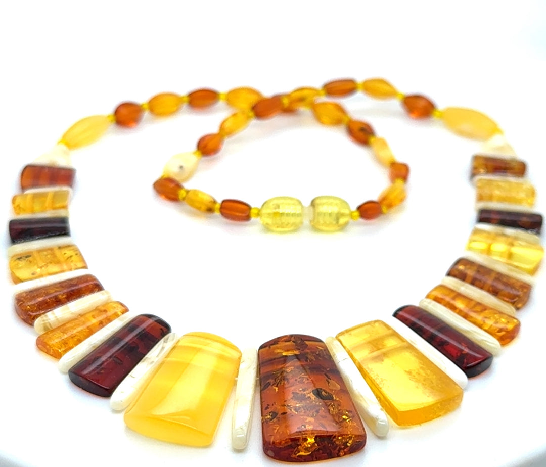 Baltic Amber Multi-Colour Flat Necklace