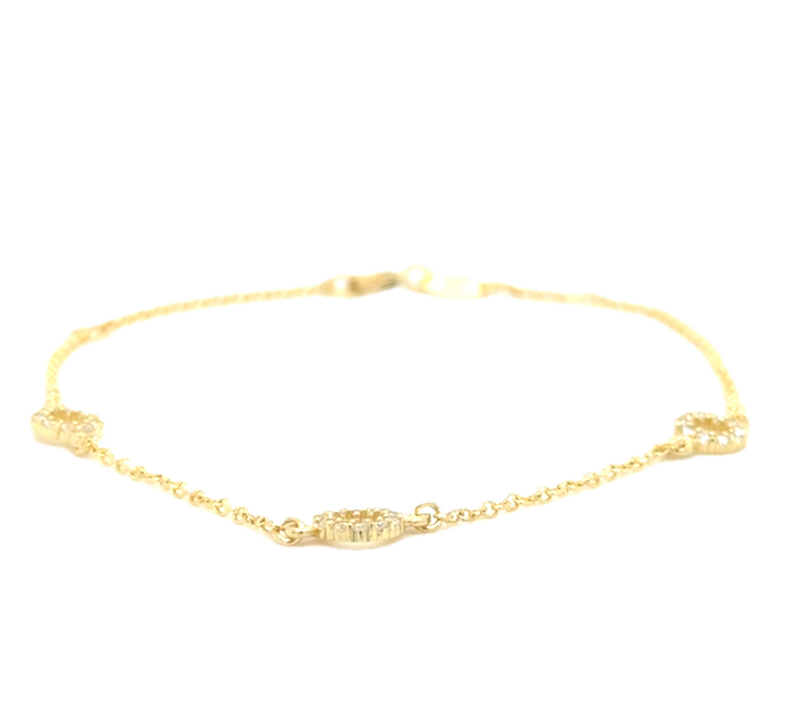 9k Yellow Gold CZ Circles Bracelet