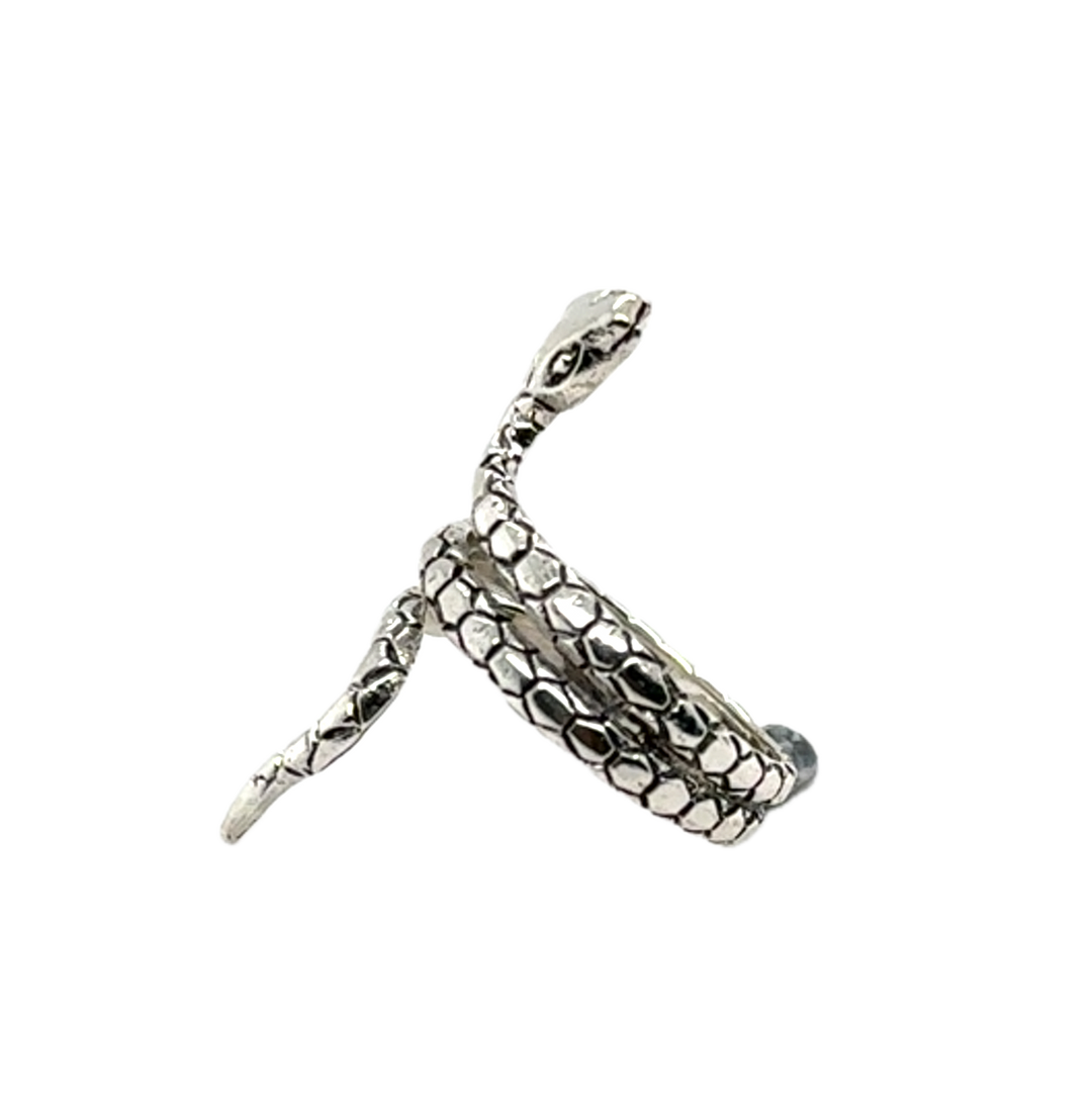 Sterling Silver Blackened Snake Ring