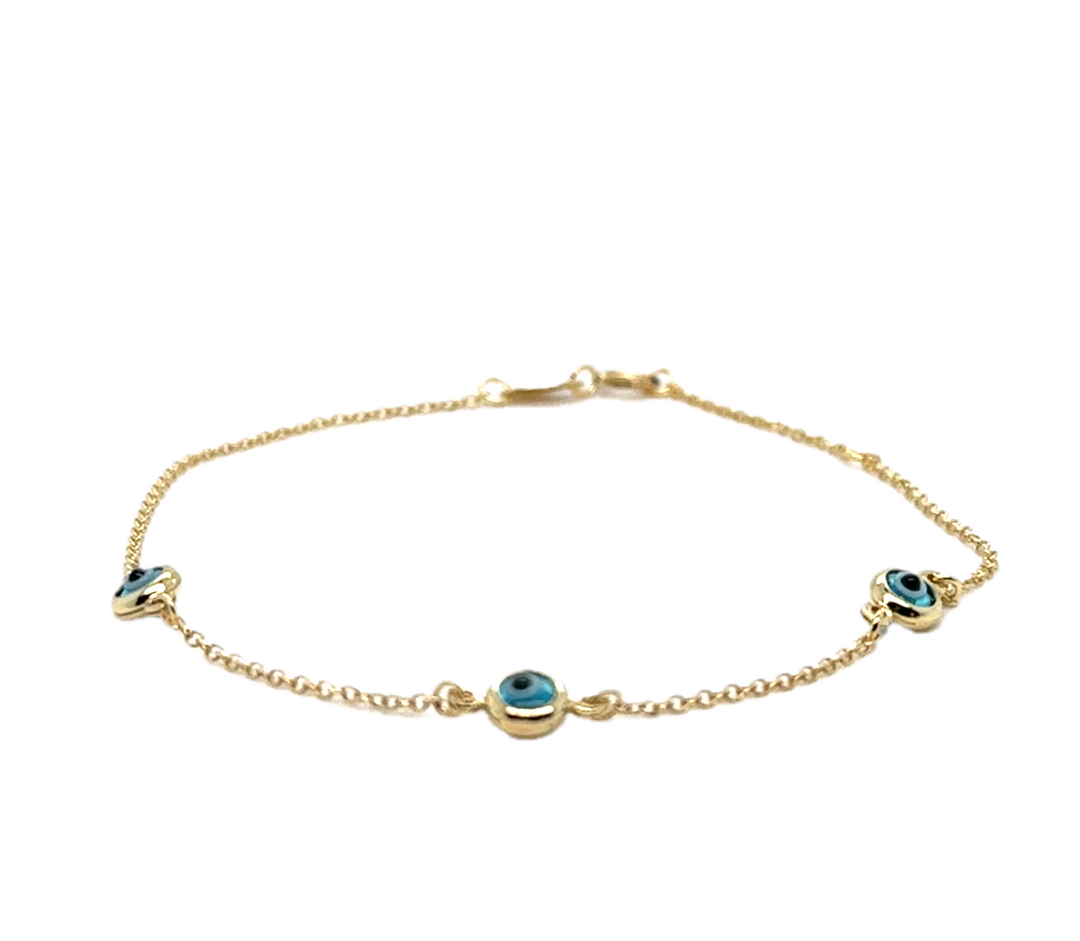 9k Yellow Gold Evil Eye Nazar Bracelet