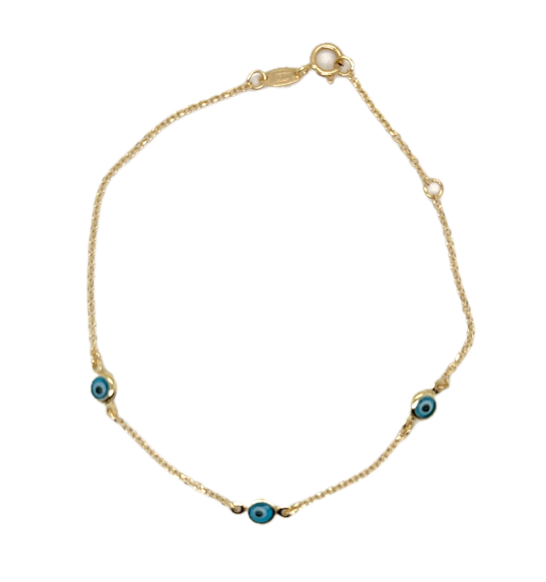 9k Yellow Gold Evil Eye Nazar Bracelet
