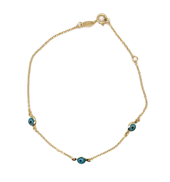9k Yellow Gold Evil Eye Nazar Bracelet