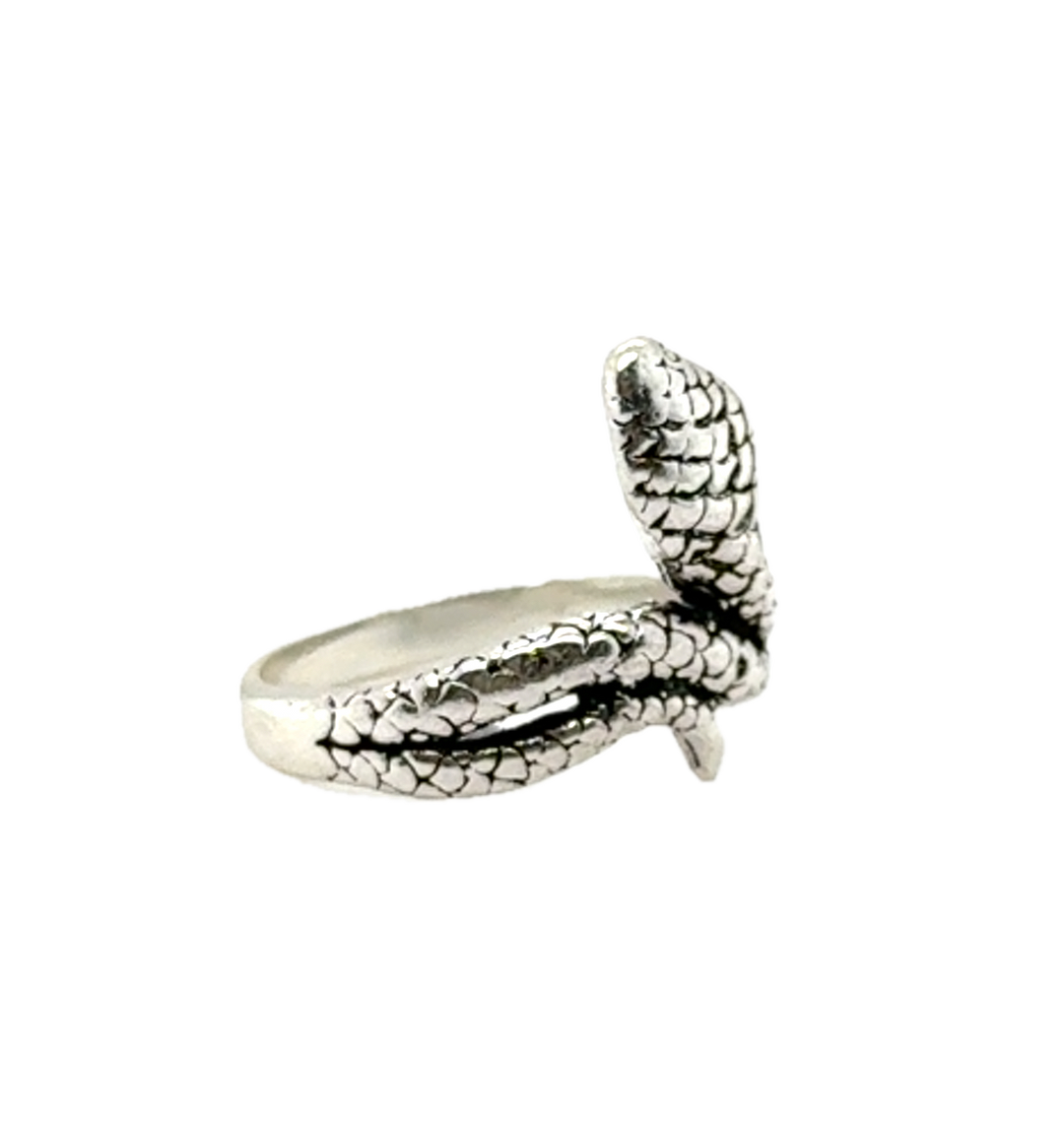 Sterling Silver Blackened Snake Ring