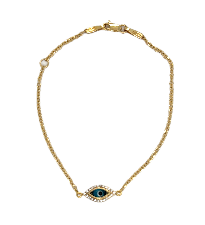 9k Yellow Gold Evil Eye Nazar Bracelet