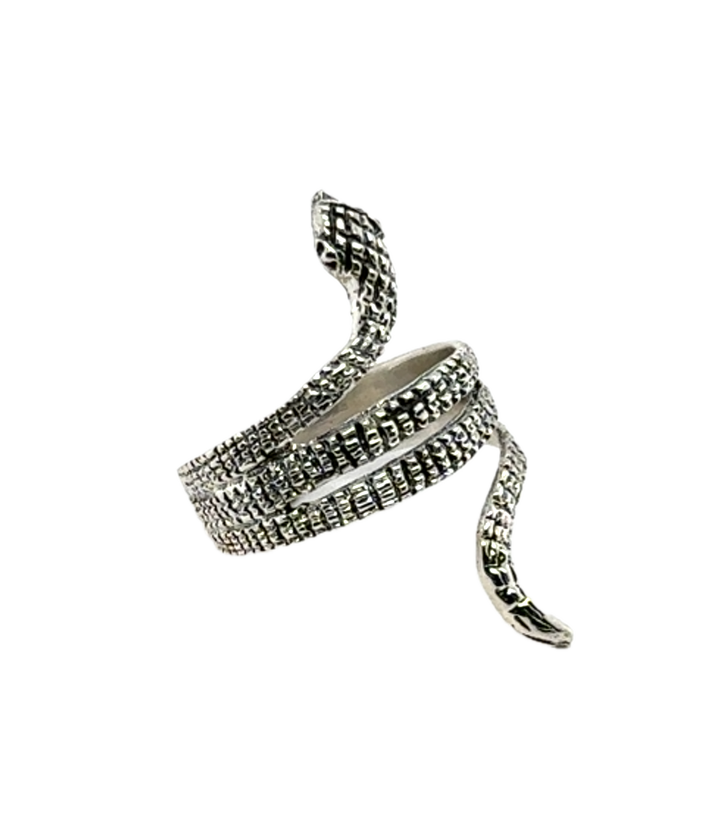 Sterling Silver Blackened Snake Ring