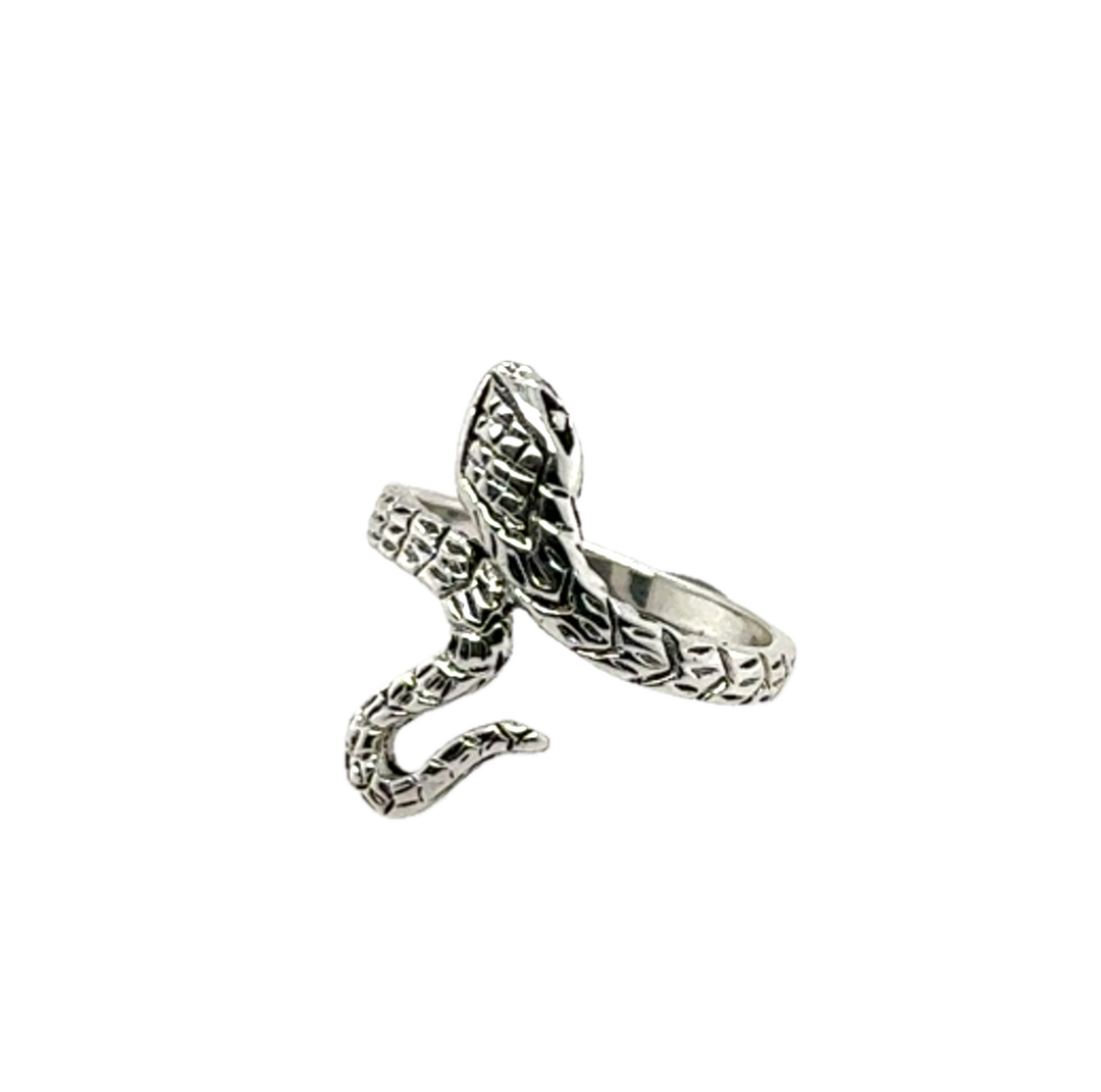 Sterling Silver Blackened Snake Ring