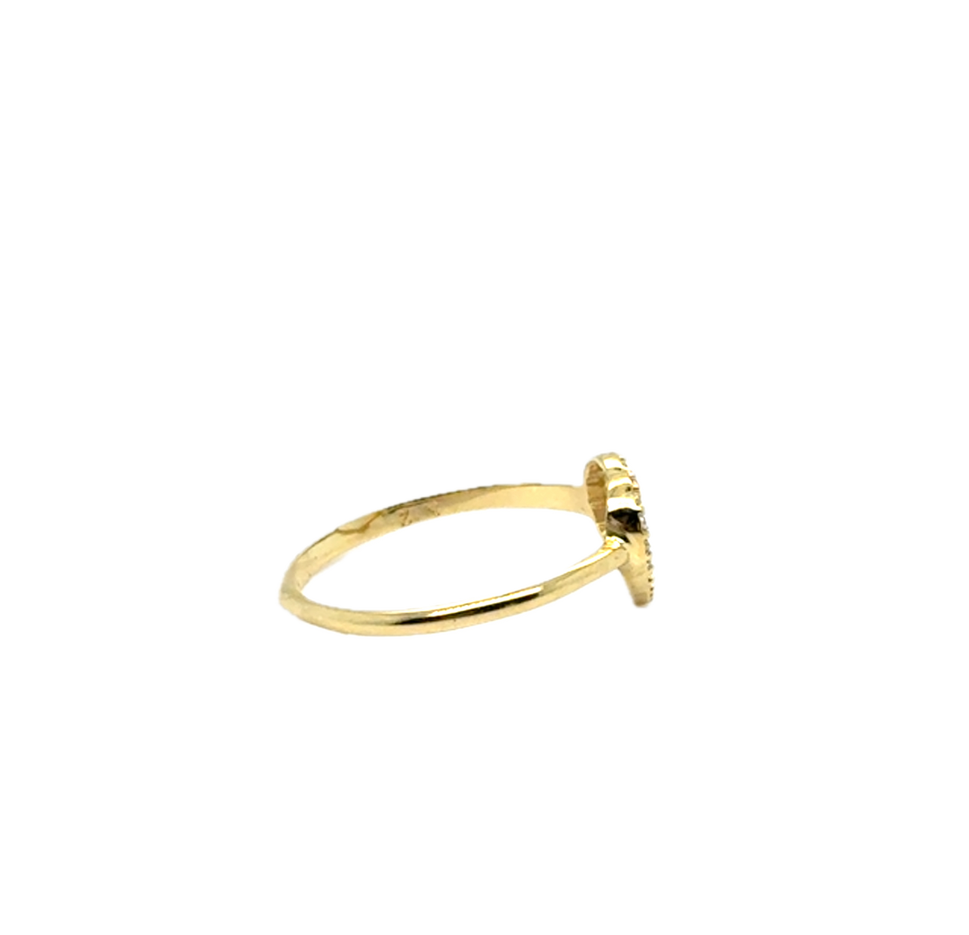 9ct Yellow Gold CZ Love Heart Ring
