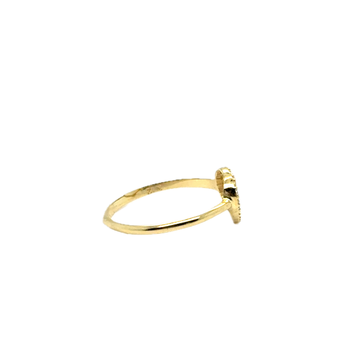 9ct Yellow Gold CZ Love Heart Ring