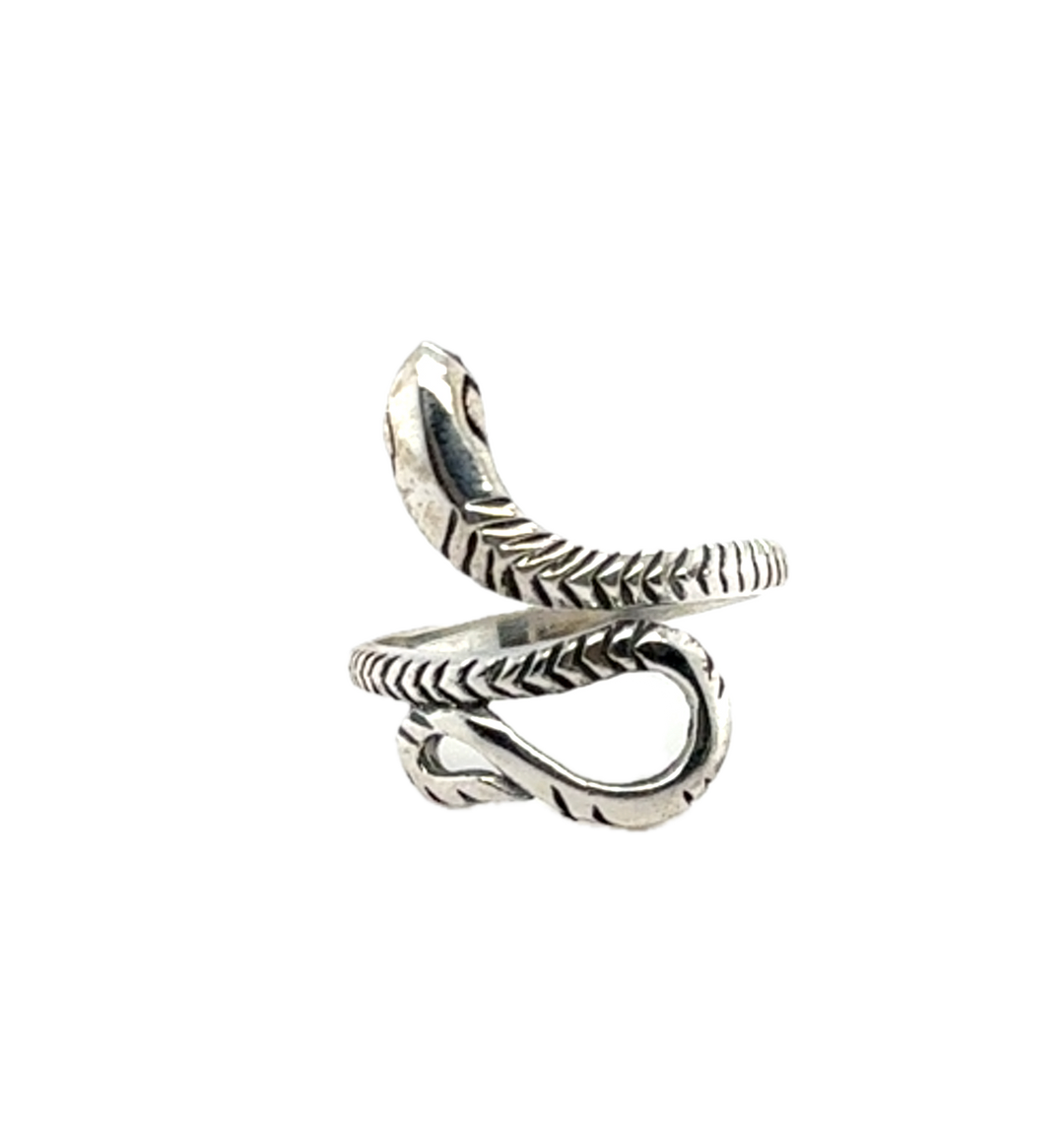 Sterling Silver Blackened Snake Ring