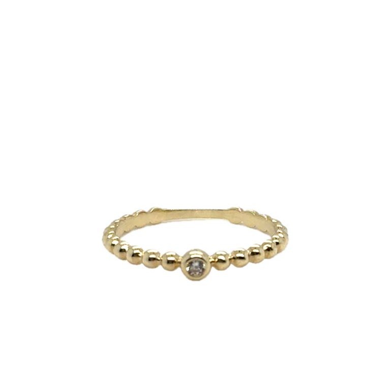 9ct Yellow Gold CZ Ball Ring