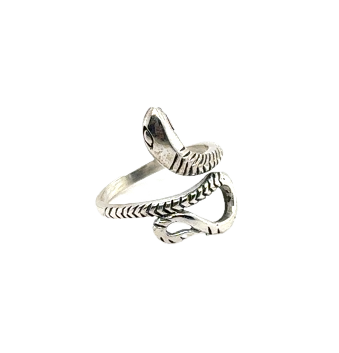 Sterling Silver Blackened Snake Ring