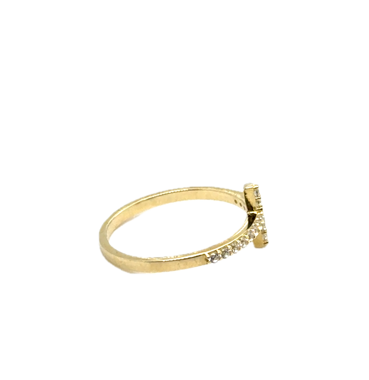 9ct Yellow Gold CZ Cross Ring