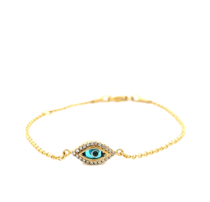 9k Yellow Gold Evil Eye Nazar Bracelet