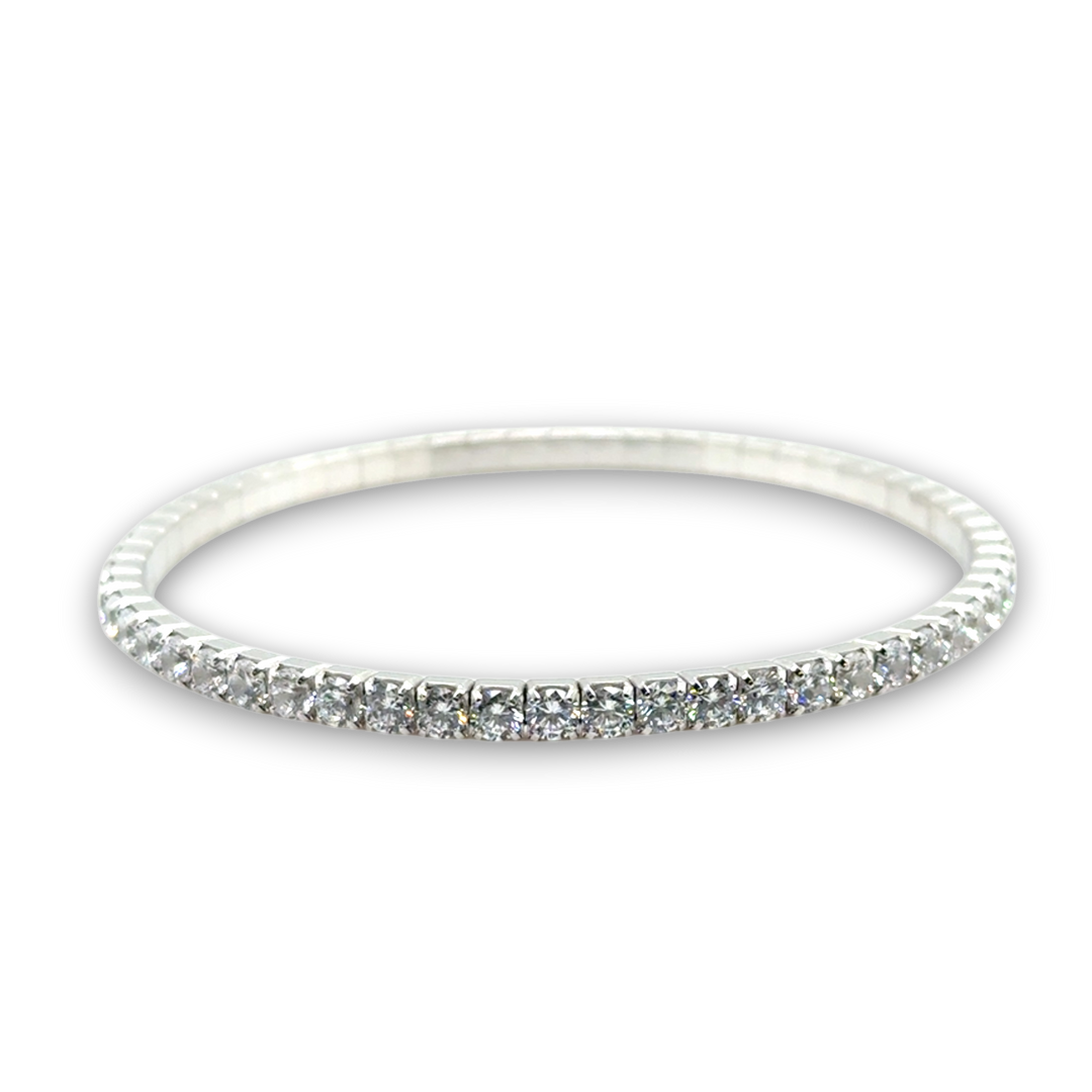 Sterling Silver CZ Stretch Tennis Bracelet