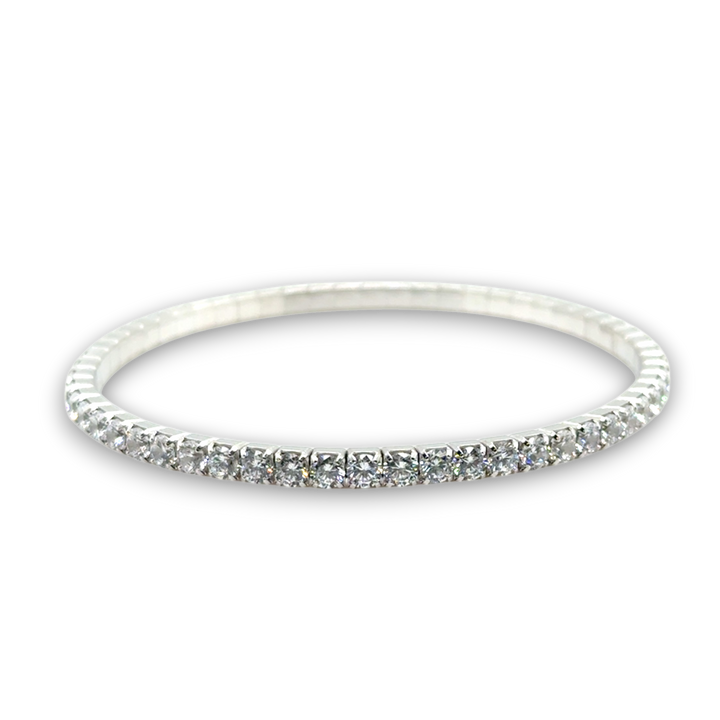 Sterling Silver CZ Stretch Tennis Bracelet