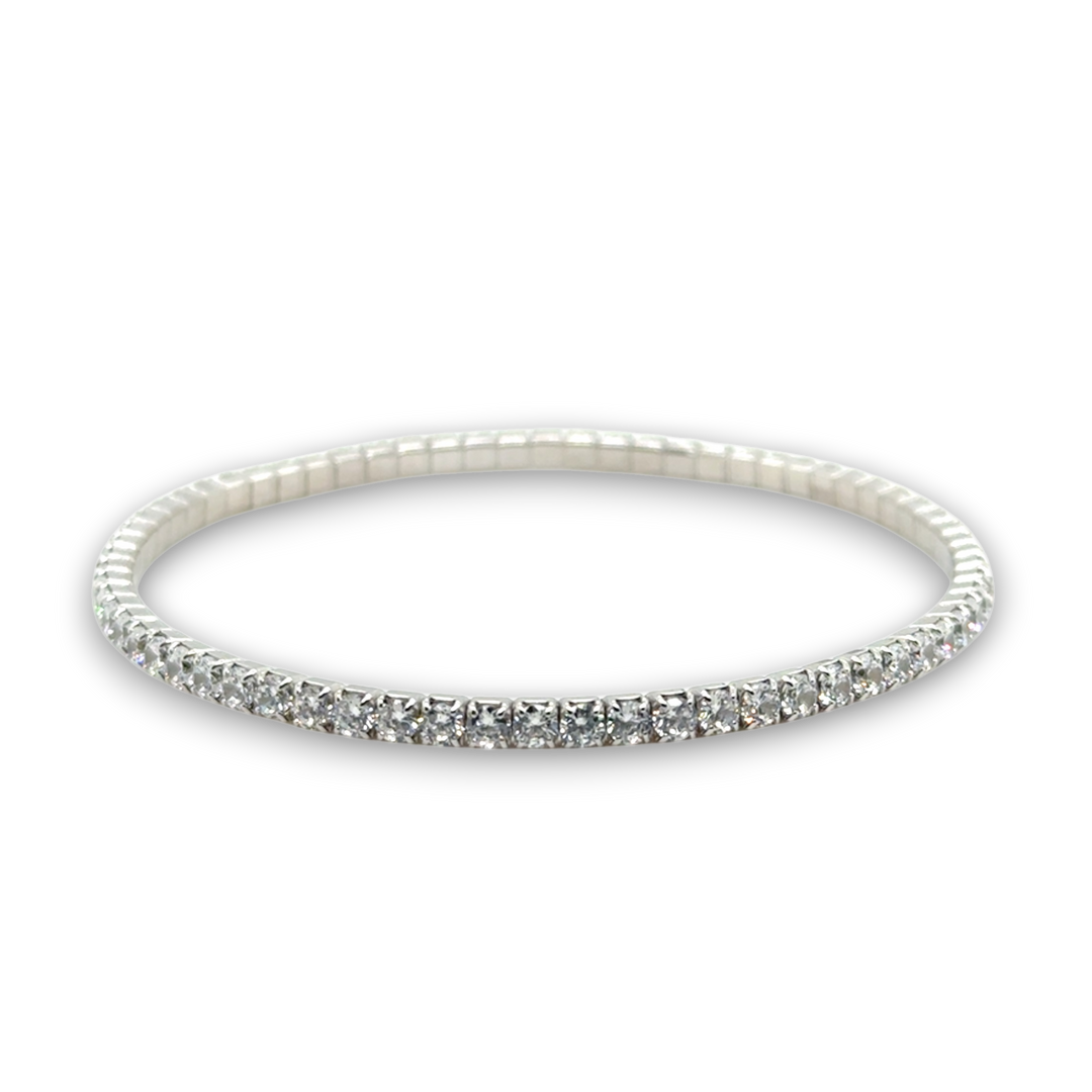 Sterling Silver CZ Stretch Tennis Bracelet