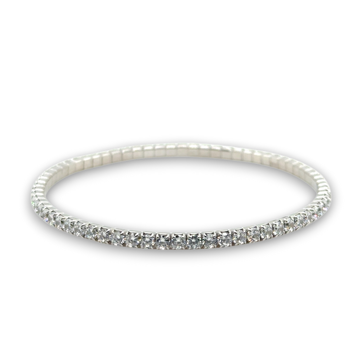 Sterling Silver CZ Stretch Tennis Bracelet