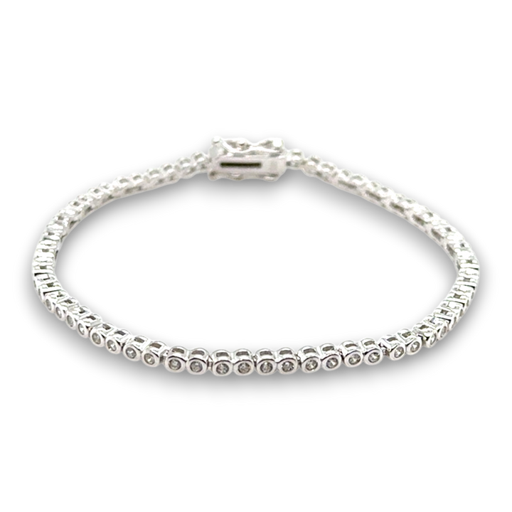 Sterling Silver Bezel Set CZ Tennis Bracelet