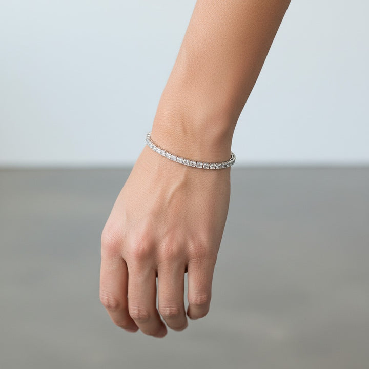 Sterling Silver Square CZ Tennis Bracelet