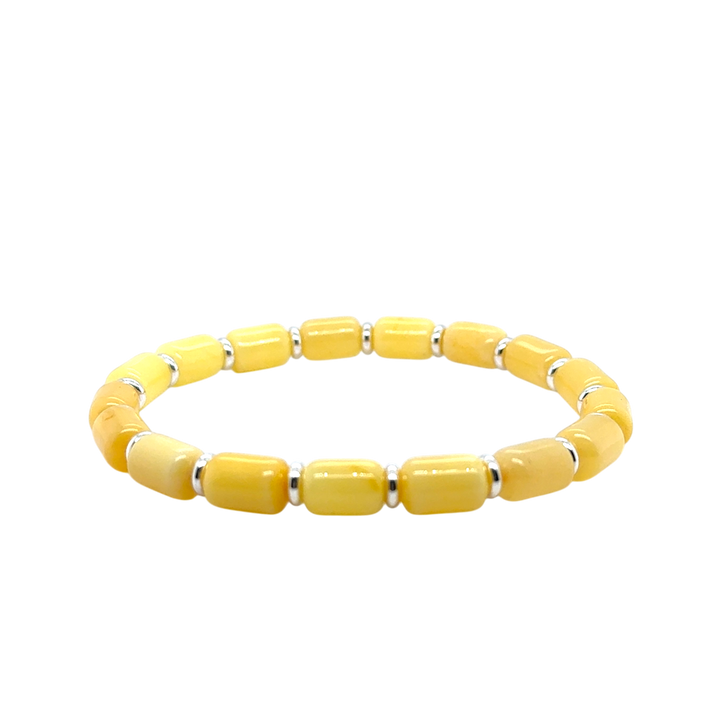 Lemon Baltic Amber Beaded Stretch Bracelet