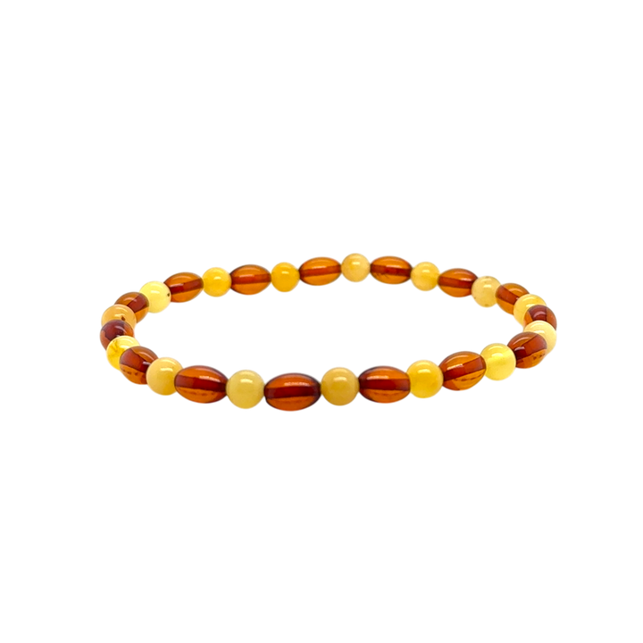 Mixed Baltic Amber Beaded Stretch Bracelet