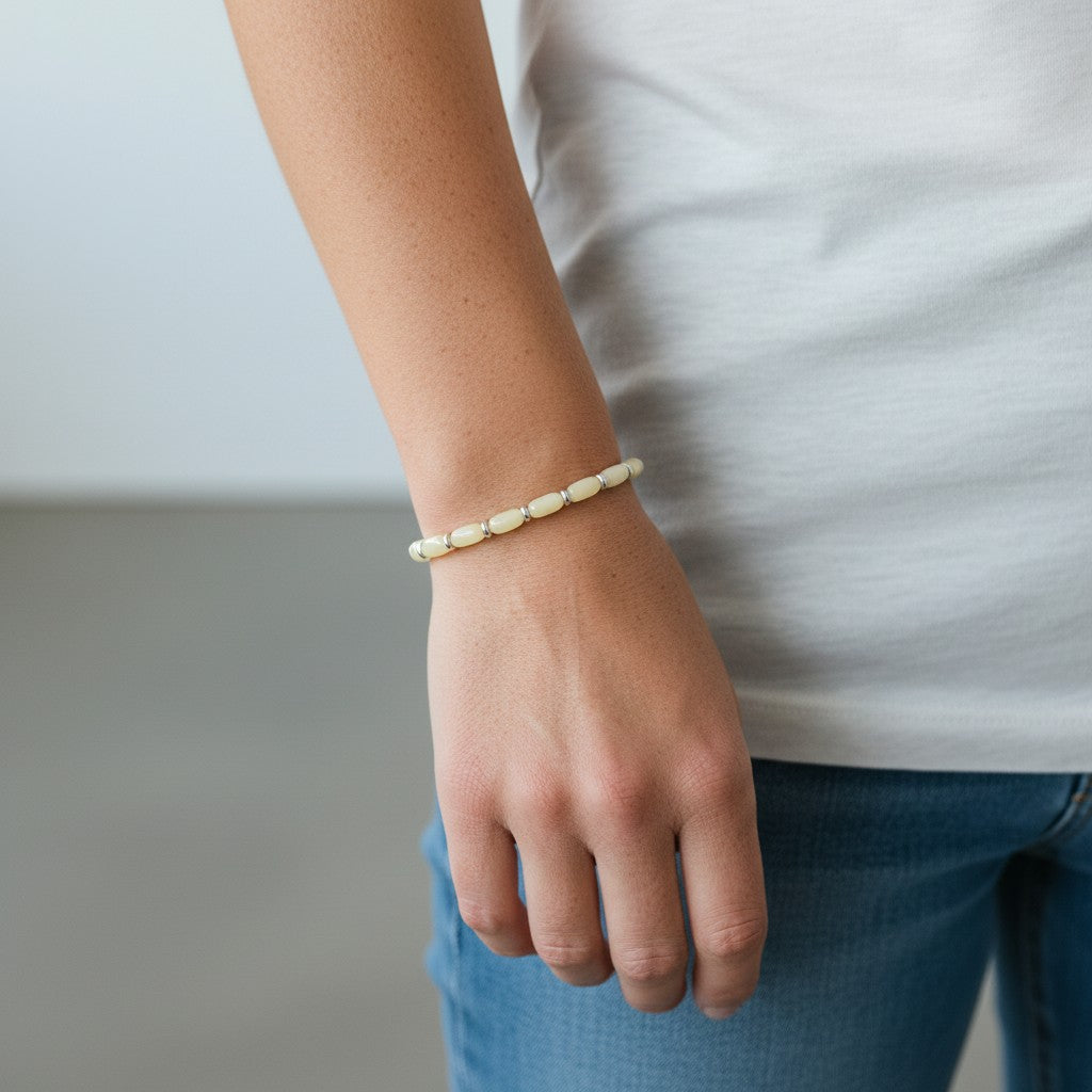 Baltic Amber Beaded Stretch Bracelet