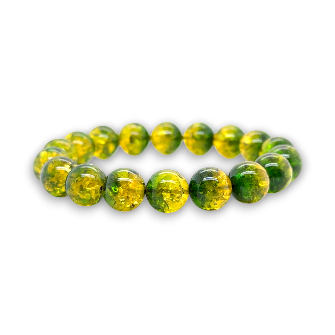 Green Gradient Baltic Amber Beaded Bracelet