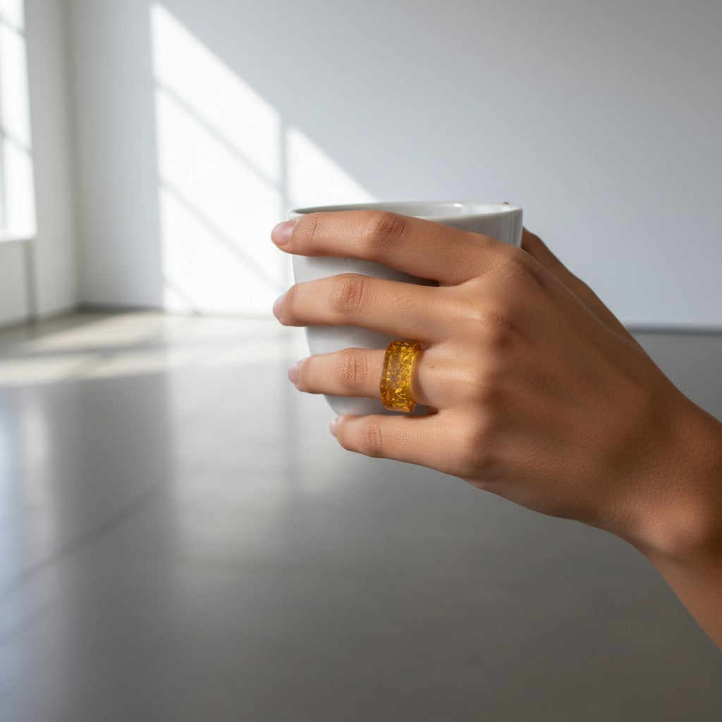 Baltic Amber Infinity Signet Ring