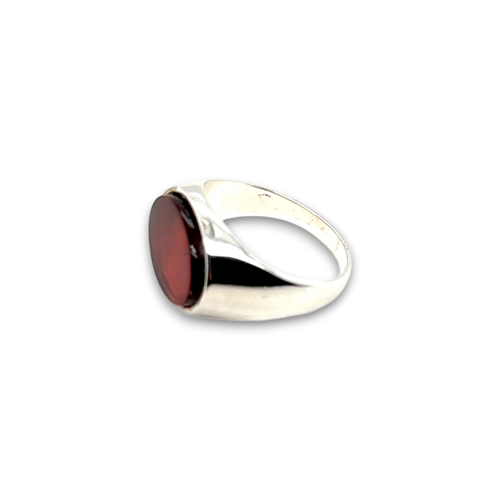 Sterling Silver Baltic Amber Signet Ring