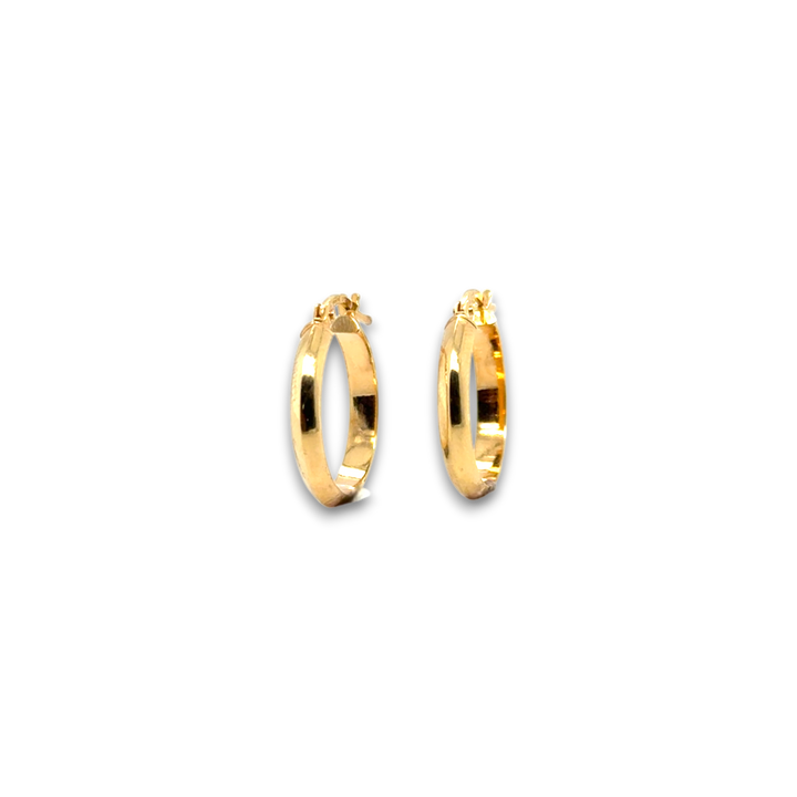 9ct Yellow Gold Knife-Edge Hoop Earrings