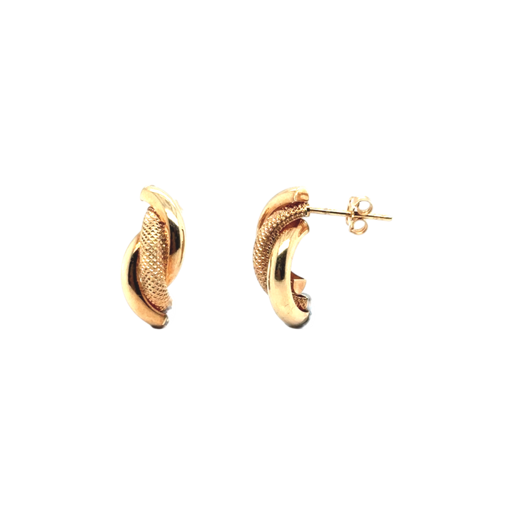 9ct Yellow Gold Braided Stud Earrings