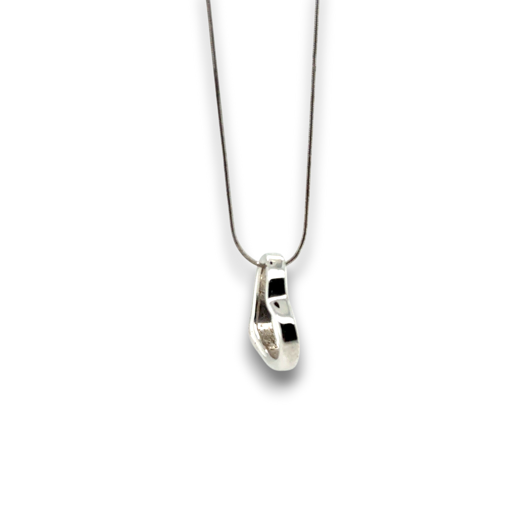 Sterling Silver Heart Slider Pendant &amp; Chain