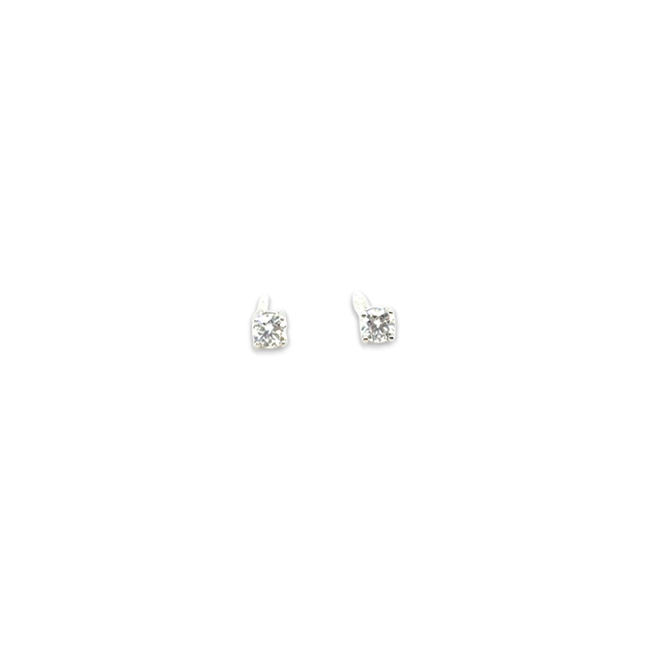 18ct White Gold Claw Set Diamond Stud Earrings