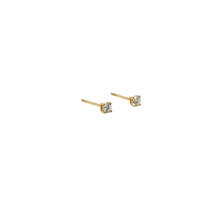 18ct Yellow Gold Claw Set Diamond Stud Earrings